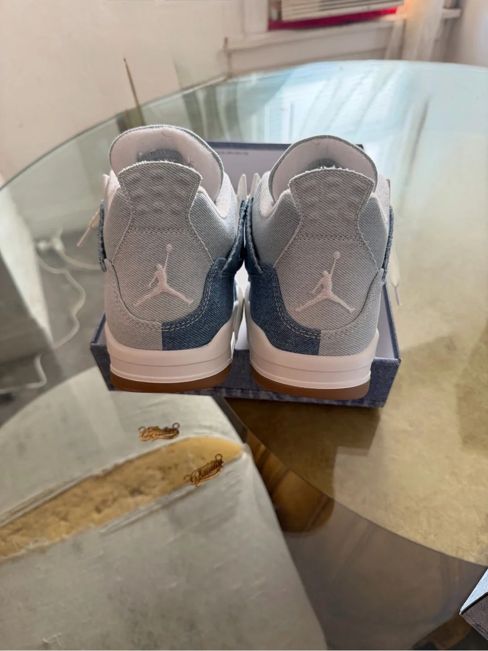 Jordan 4 retro tex denim. Womens size 9.5 , MENS size 8